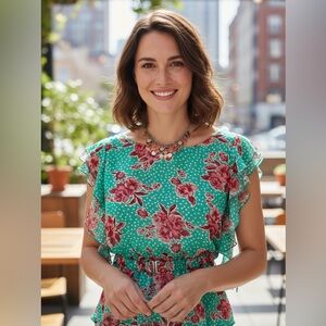 XXI Floral Top with belt size M-L